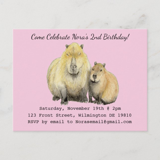 Capybara Invitation (Front)