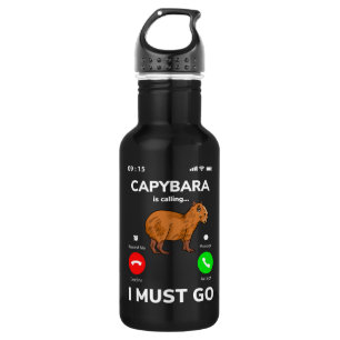 Capybara Is Calling I Must Go 532 Ml Water Bottle