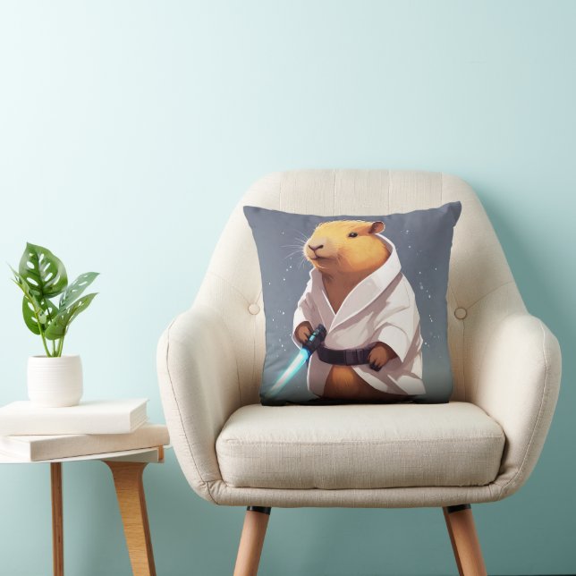 Capybara J Throw Pillow (Chair)