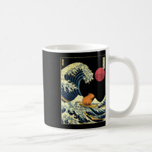 Capybara Japanese Kanagawa Wave Funny Surf Animal  Coffee Mug