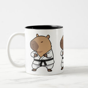Capybara Karate Mug Drôle café d'arts martiaux