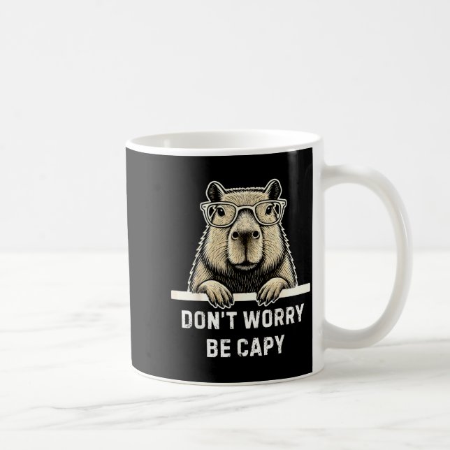 Capybara Lover Don't Worry Be Capy Gift For Men Wo Coffee Mug (Right)