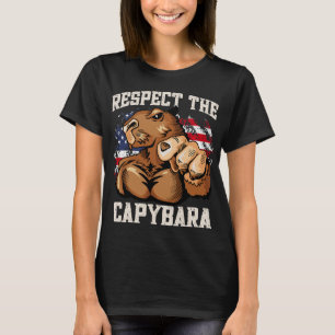 Capybara Lover Respect The Capybara Rodent USA Mus T-Shirt
