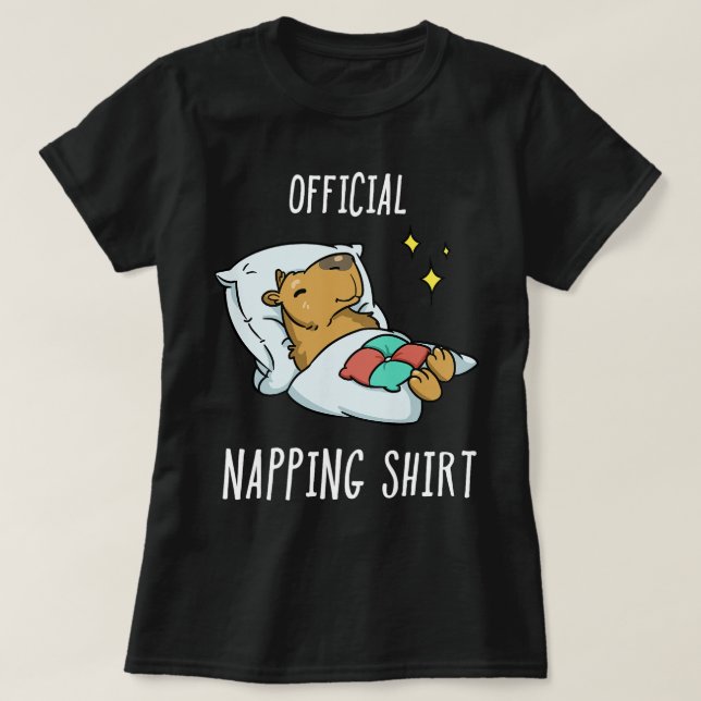Capybara Lover Sleeping Capybara Pyjamas Sleepyhea T-Shirt (Design Front)