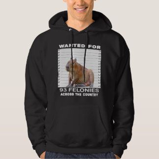 Capybara Lover Wanted For 93 Felonies Across The C Hoodie