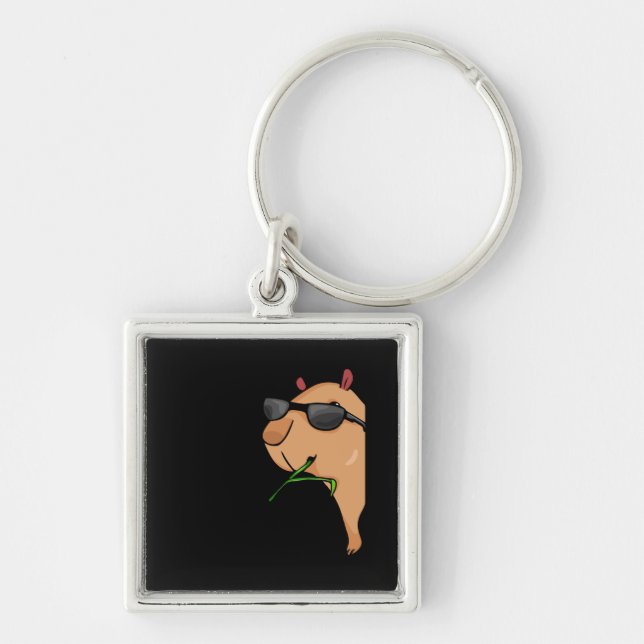 Capybara Lover Women Capybara Gift Men Capybara Keychain (Front)