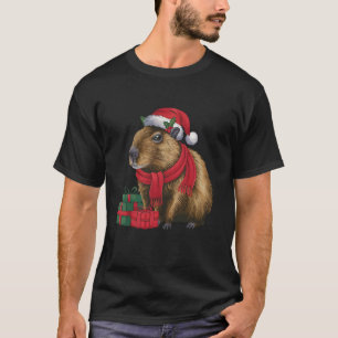 Capybara Lover Xmas Holiday Santa Capybara Christm T-Shirt