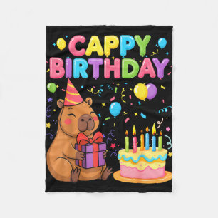 Capybara lovers cappy birthday girl boy happy fleece blanket