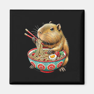Capybara Loves Noodle Capybara Eating Japanese Ram Magnet