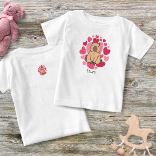 Capybara Loves with Lots of Hearts Personalized Baby T-Shirt