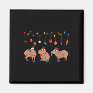 Capybara Merry Christmas Capybaras Lover Funny Cap Magnet