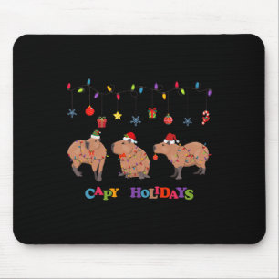 Capybara Merry Christmas Mouse Pad