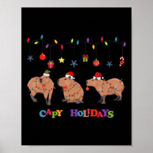 Capybara Merry Christmas  Poster