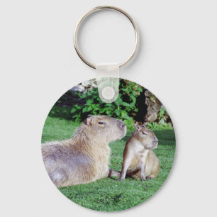 Capybara Mom and Son Keychain