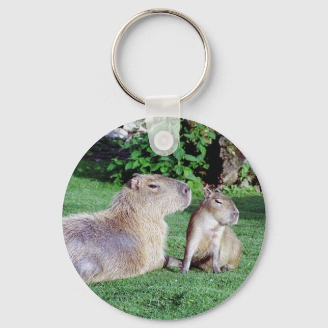 Capybara Mom and Son Keychain (Front)