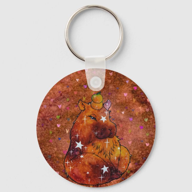 Capybara named Dream Keychain (Front)