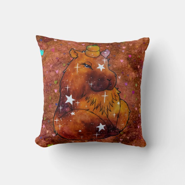 Capybara named Dream Throw Pillow (Front)