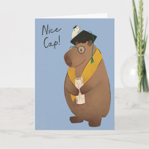 Capybara Nice Cap Graduation Greeting Card