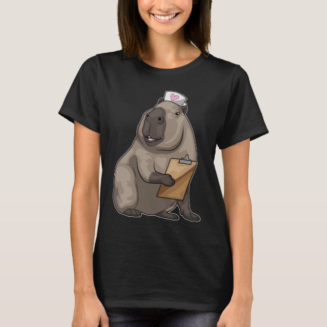 Capybara Nurse Notepad T-Shirt (Front)