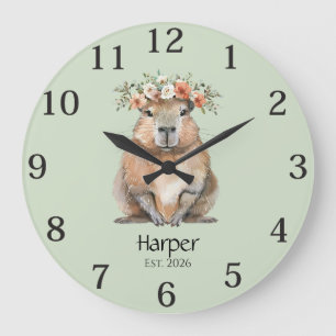 Capybara Nursery Wall Clock • Personalized