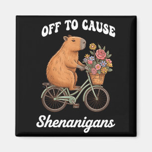 Capybara off to cause shenanigans st patricks day magnet