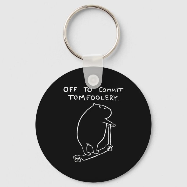 Capybara Off To Commit Tomfoolery  Keychain (Front)