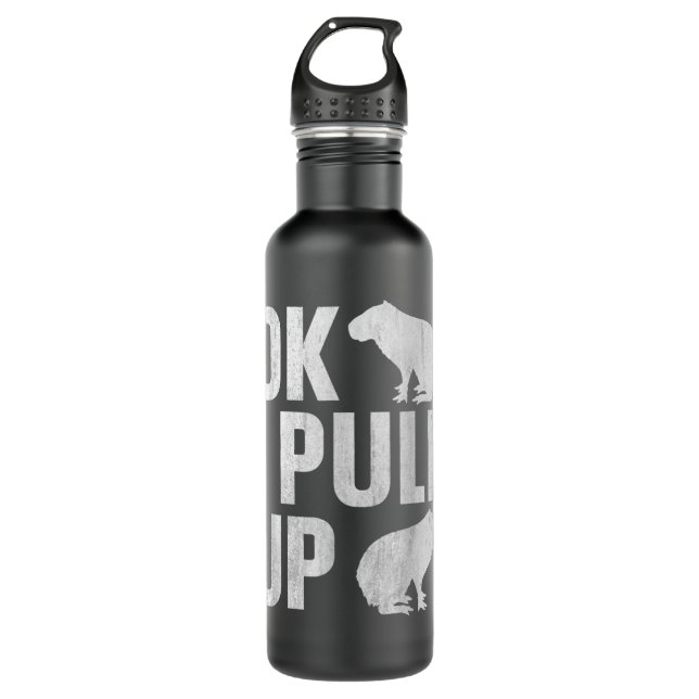 Capybara Ok I Pull Up  710 Ml Water Bottle (Front)