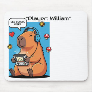 Capybara Old School Gamer Mousepad