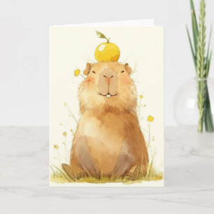 Capybara Orange You Glad Card