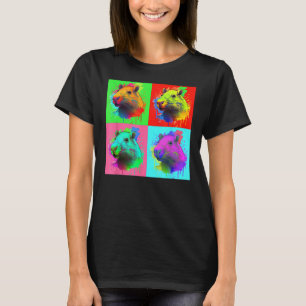 Capybara Painted Art Portrait Cute Capybara Lover T-Shirt