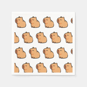 Capybara Party Napkins   Cute Animal Birthday 