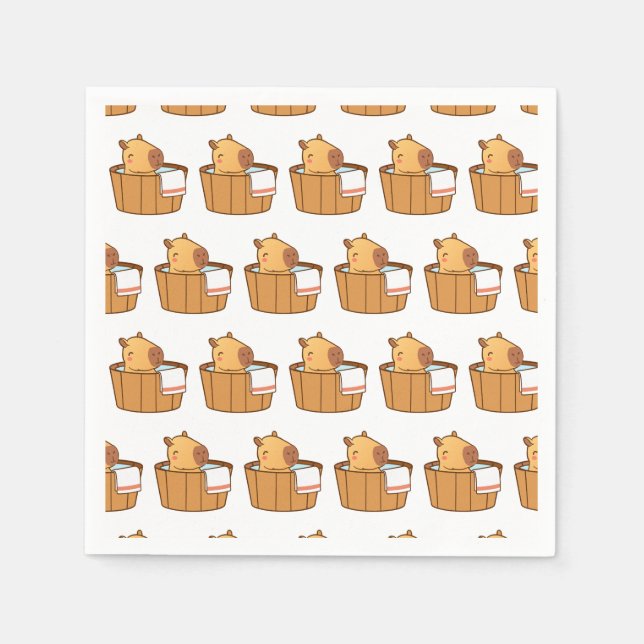 Capybara Party Napkins | Cute Animal Birthday  (Front)