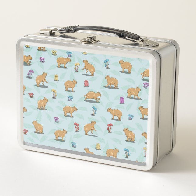 Capybara Pattern Metal Lunch Box (Front)