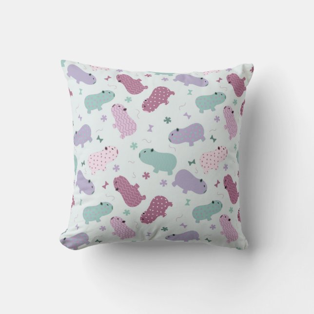 capybara pattern throw pillow (Front)