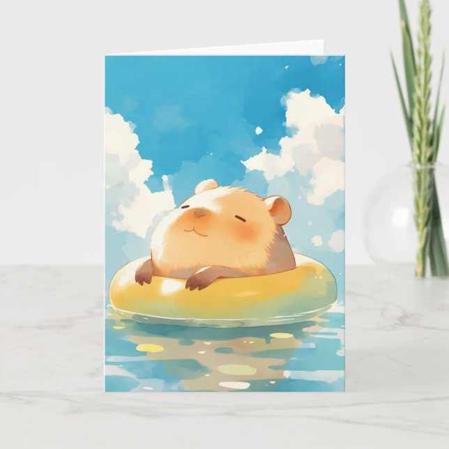 Capybara Peaceful Retreat Card (Front)