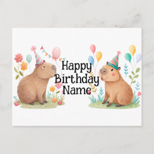 Capybara Personalized birthday Postcard