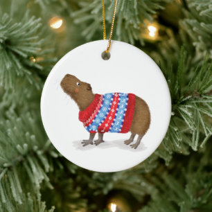 Capybara personalized Christmas tree decoration