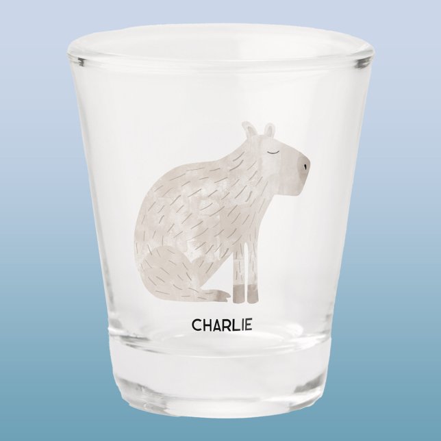 Capybara Personalized Shot Glass (Capybara personalized name shot glass)