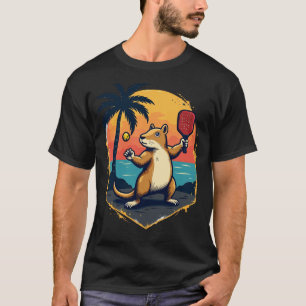 Capybara Pickleball Club Retro Logo T-Shirt