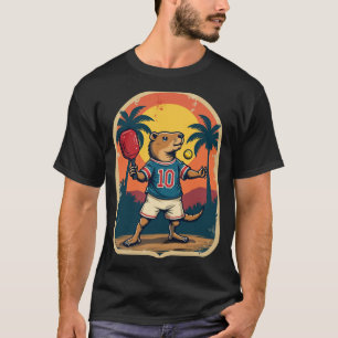 Capybara Pickleball Club Retro Logo Vintage Sports T-Shirt