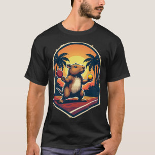 Capybara Pickleball Club Retro Logo Vintage Sports T-Shirt