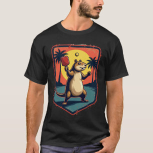 Capybara Pickleball Club Retro Sports Logo Vintage T-Shirt