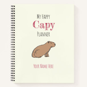 Capybara Planner Cute Chill Hand-Drawn Rodent Notebook