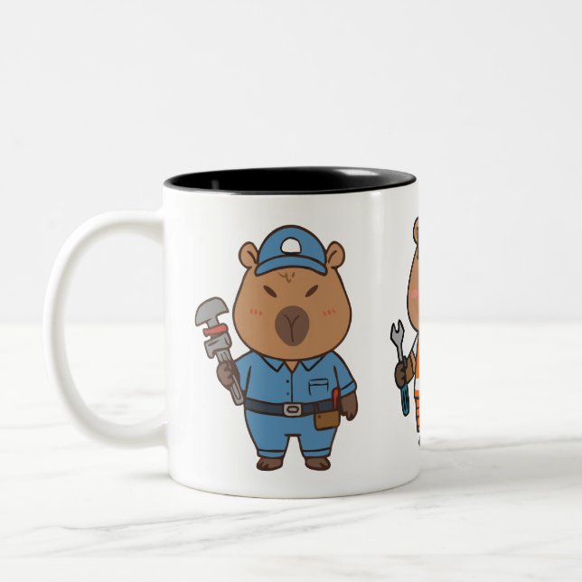 Capybara Plumber Mug | Drôle Coupe de café de plom (Gauche)