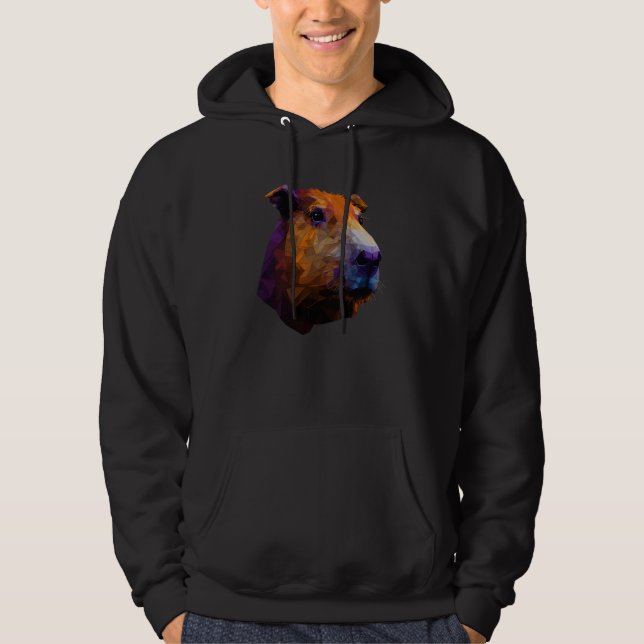 Capybara Polygon Animal Rodent Capibara Wildlife L Hoodie (Front)