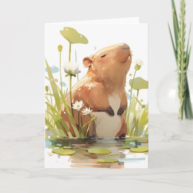 Capybara Pond Retreat Card (Front)