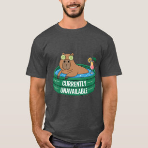Capybara Pool Relaxation Typography Graphic T-Shirt
