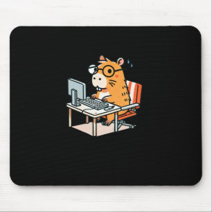 Capybara Programmer Working On The Computer Sticke Mouse Pad