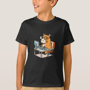Capybara Programmer Working On The Computer Sticke T-Shirt