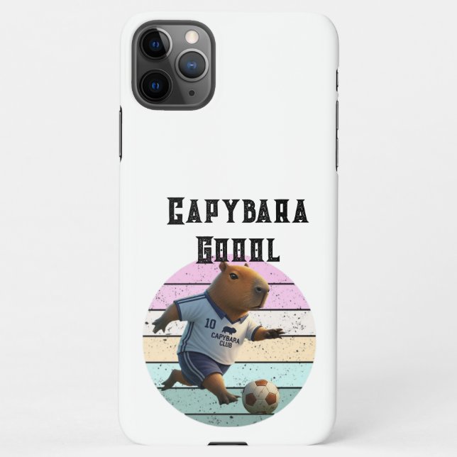 Capybara rainbow case phone through play football  (Back)